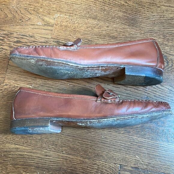 Vtg Salvatore Ferragamo “Varo” mahogany/brown‎ slip on loafers on original box main image 10